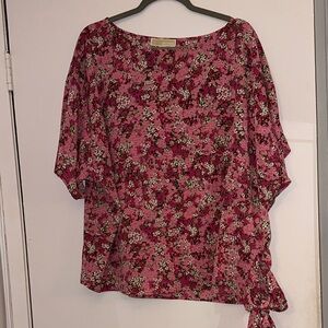 Michael Kors Pink Floral Blouse